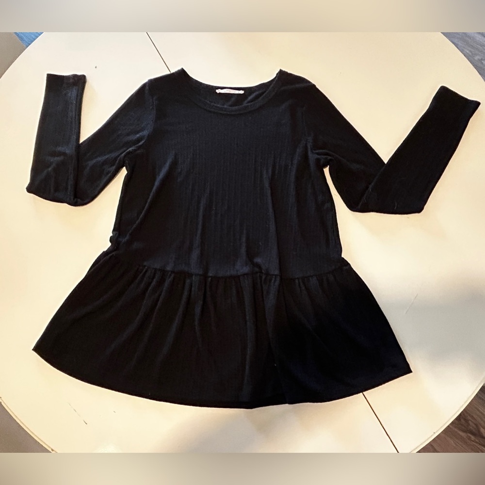 Caution to the Wind - Black peplum top